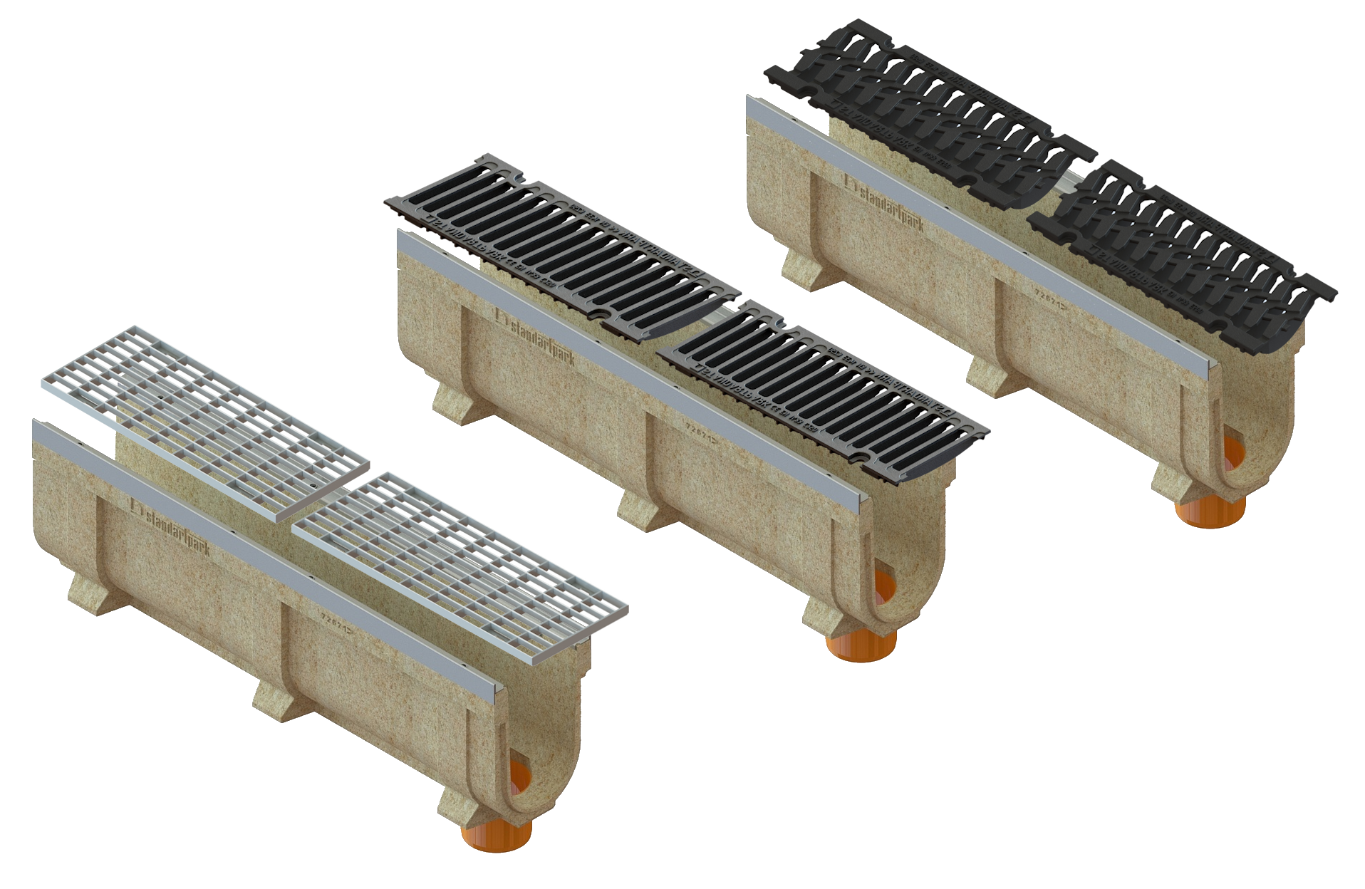 Лоток полимербетонный CompoMax Drive U DN150 h310 с выпуском